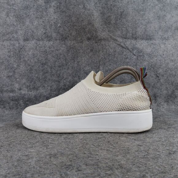 Steve Madden Shoes Womens 7 Sneakers Slip On Casual Fashion Knit White Platform - Picture 5 of 16